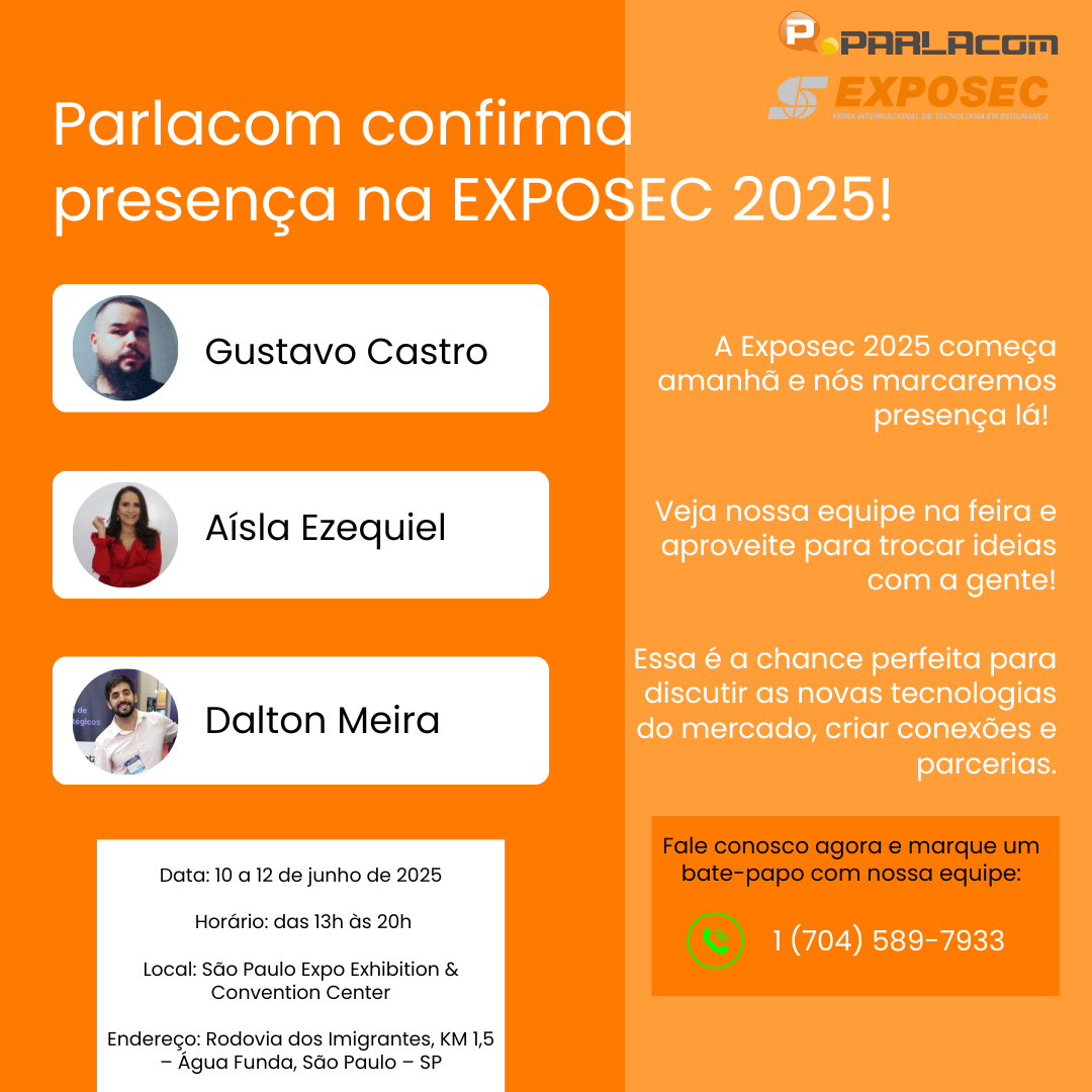 🚨 Parlacom confirma presença na EXPOSEC 2025! 🚨